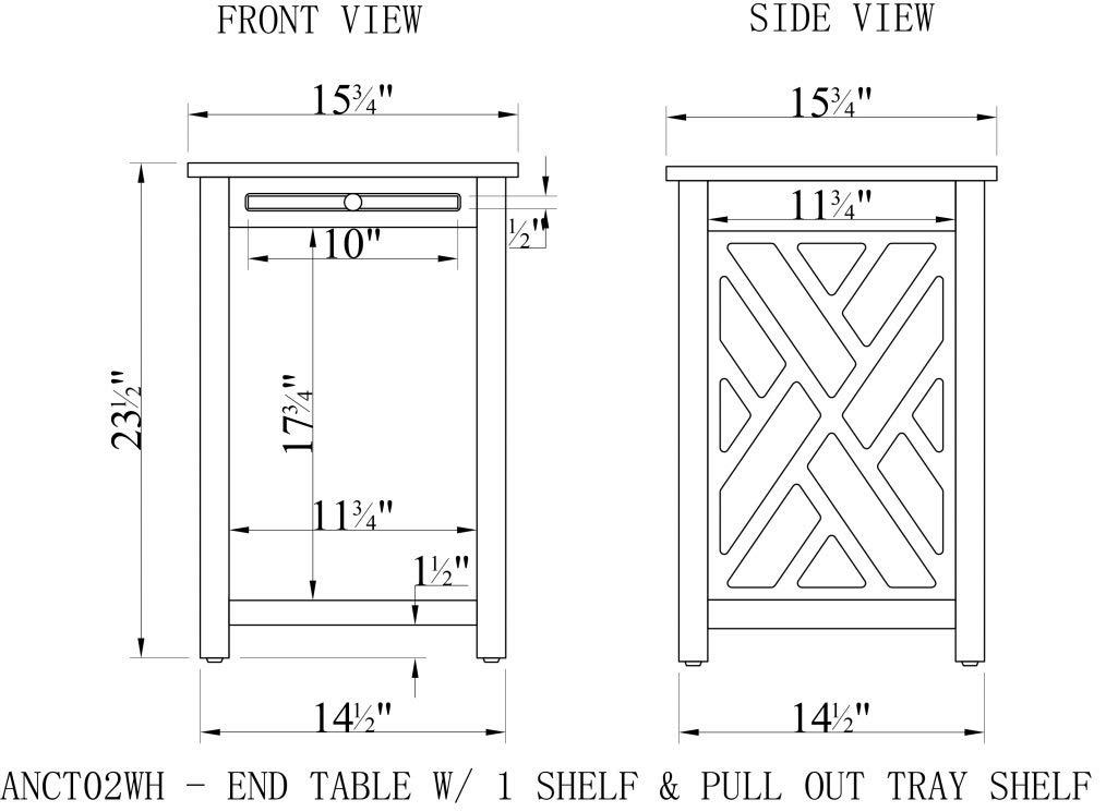 Alaterre Furniture Coventry 36 in. Entryway/Console/Sofa Table 3-Piece Set with Coffee Table, End Table & Tray Shelf, Gray