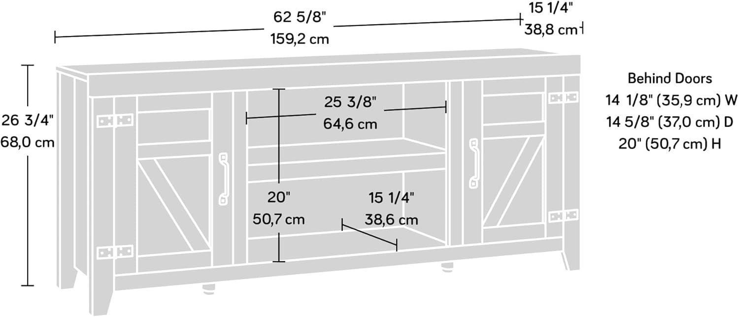 Sauder Farmhouse TV Stand, for TVs up to 70", Sindoori Mango Finish