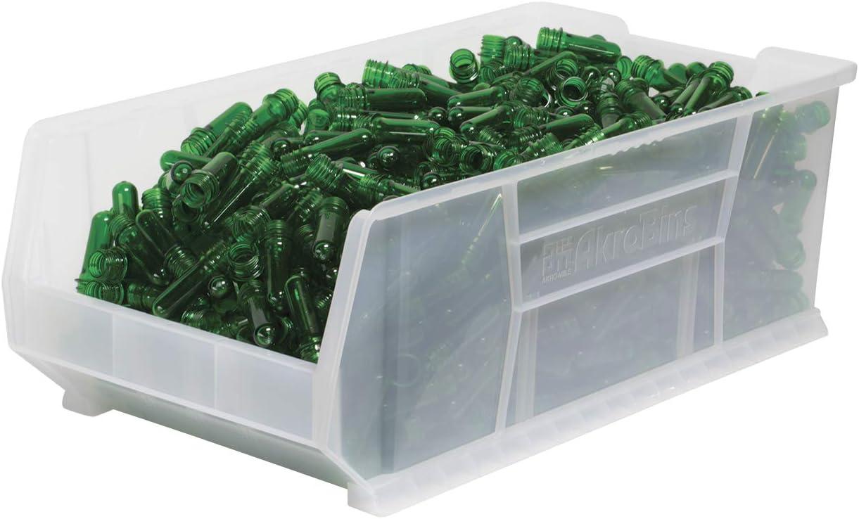 Clear Plastic Stackable Storage Bin for Garage Organization