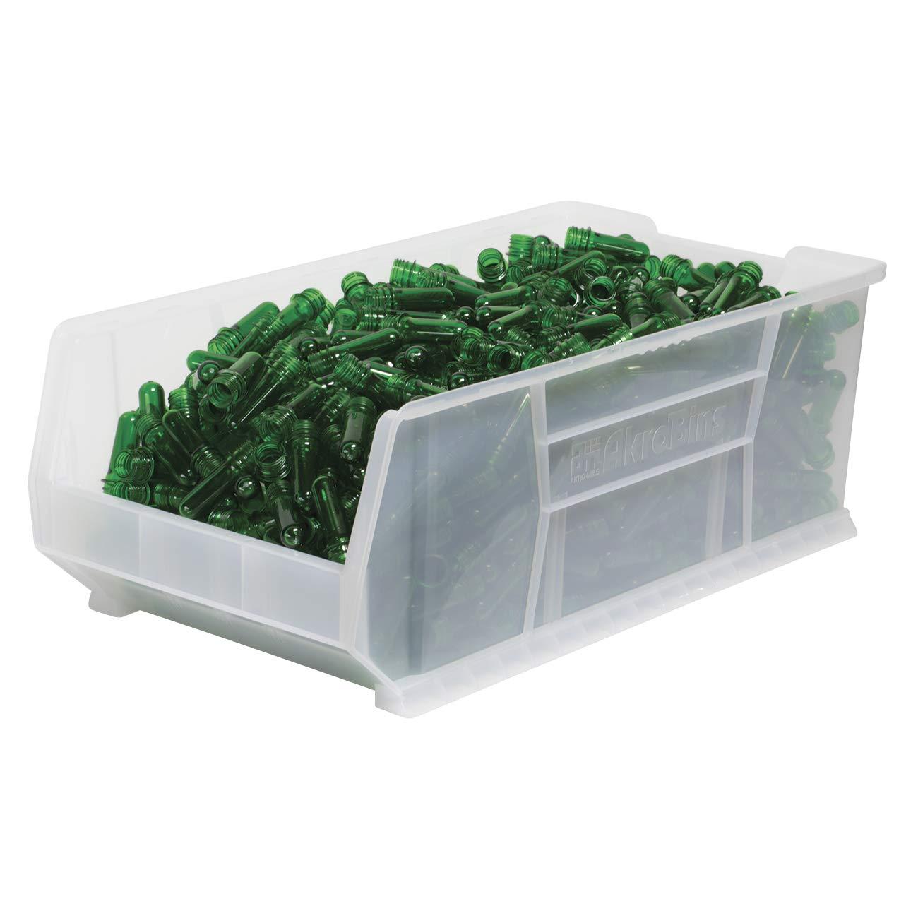Clear Plastic Stackable Storage Bin for Garage Organization