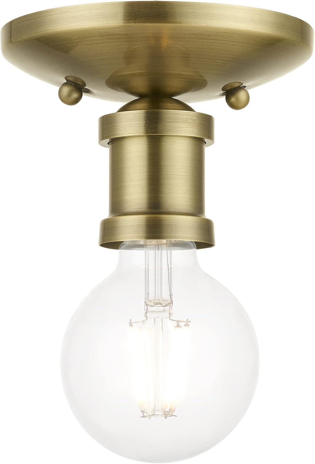 Livex Lighting Lansdale 1 - Light Flush Mount in  Antique Brass