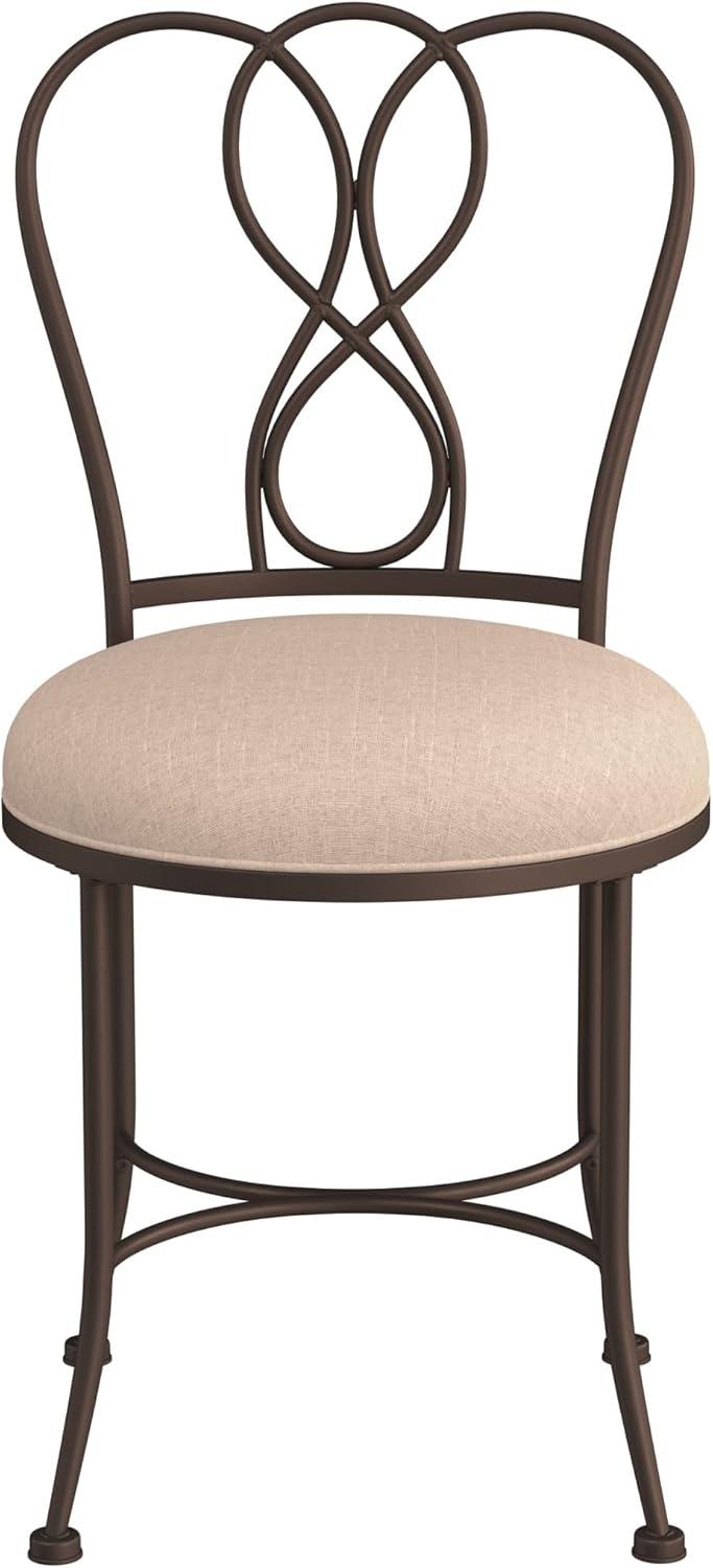 18.5" Christina Metal Vanity Stool Bronze/Cream - Hillsdale Furniture