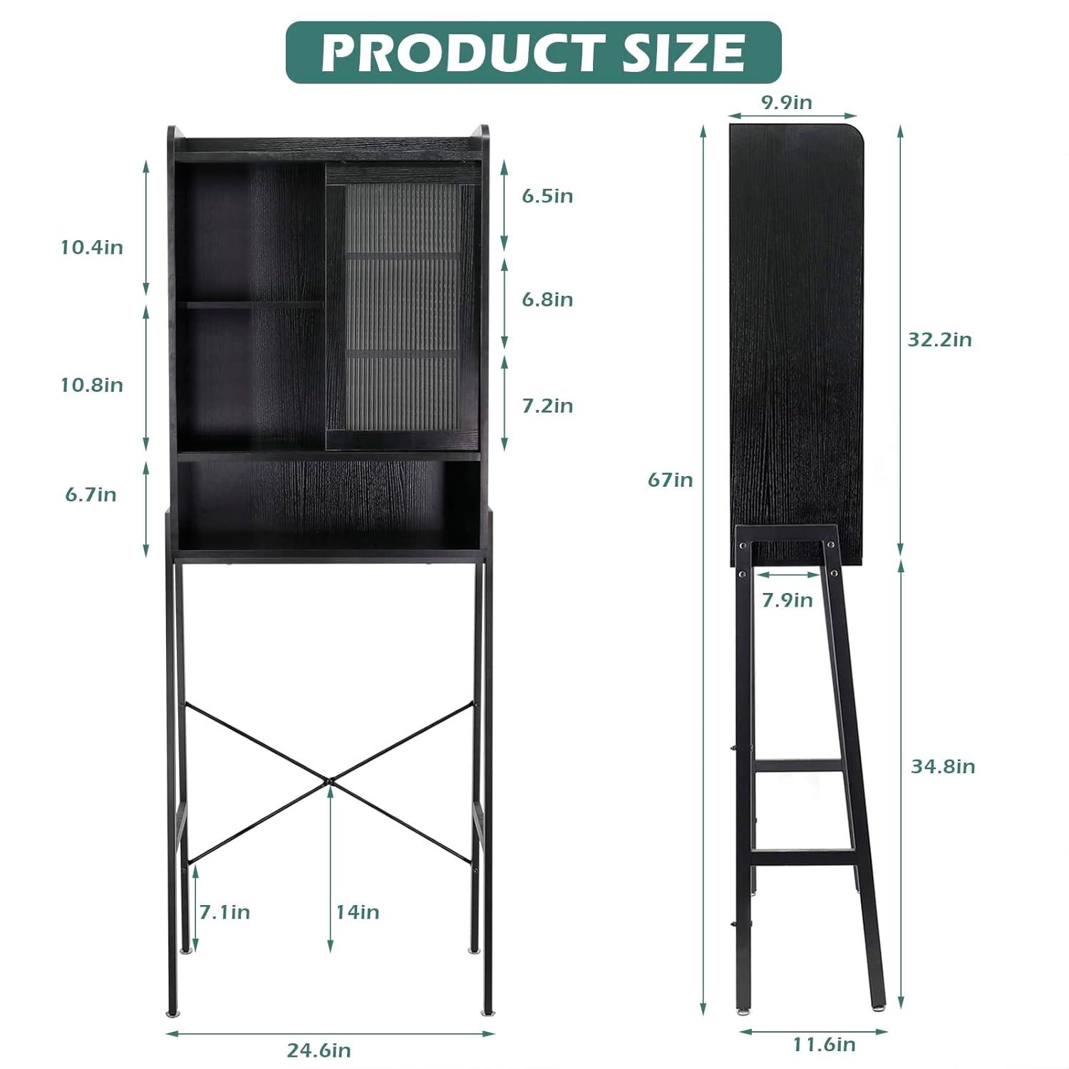 Freestanding Bathroom Toilet Above Storage Cabinet Storage Rack