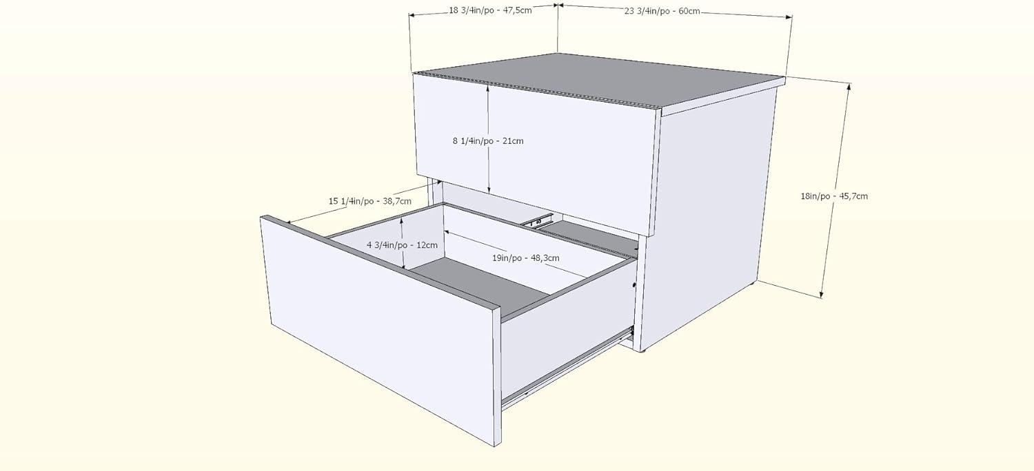 Natural Maple 2-Drawer Modern Nightstand with Metal Slides