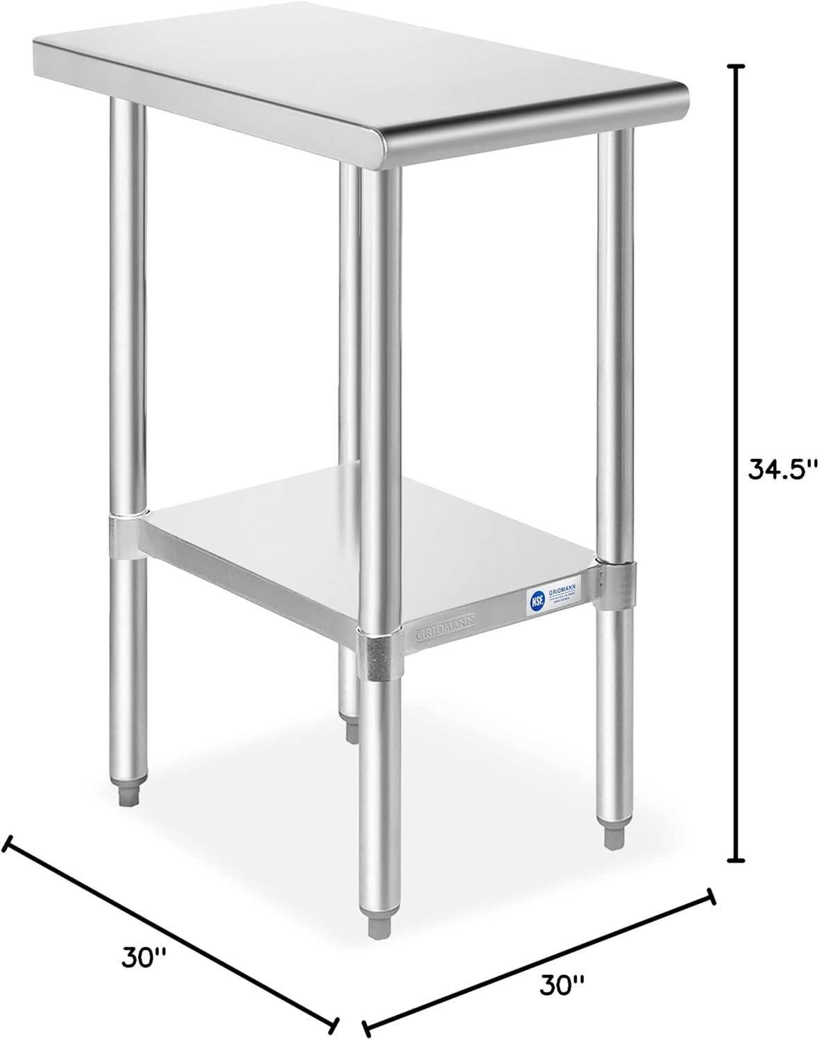 NSF Stainless Steel Commercial Prep Table By GRIDMANN