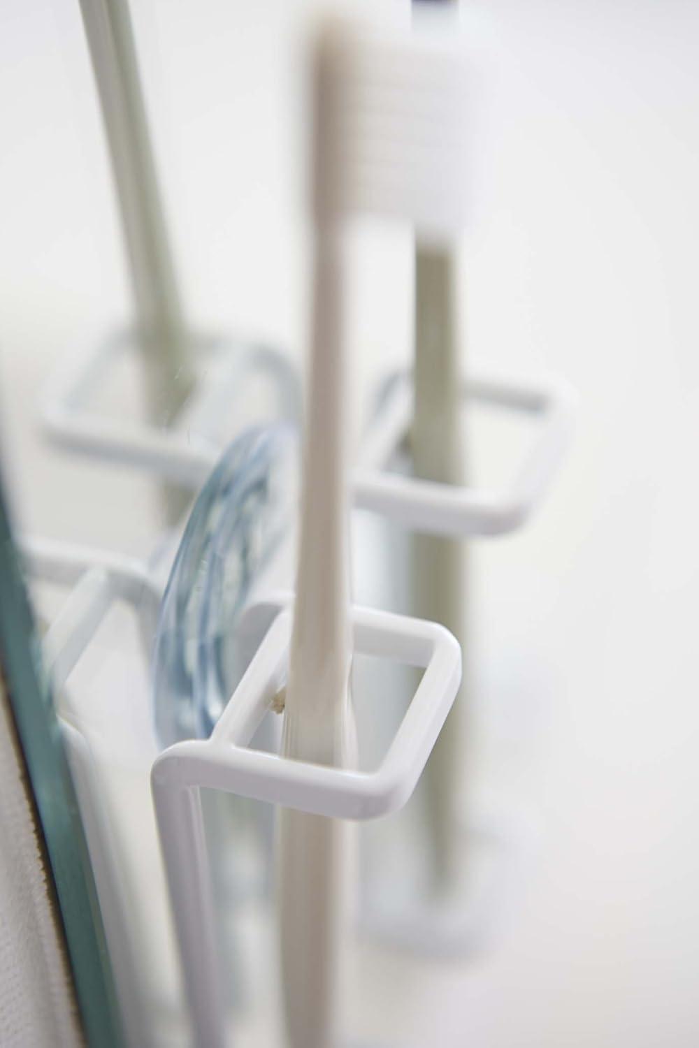 Yamazaki Home Tower Yamazaki Home Toothbrush Holder, Suction Cup Organizer For Bath, Steel, Water Resistant
