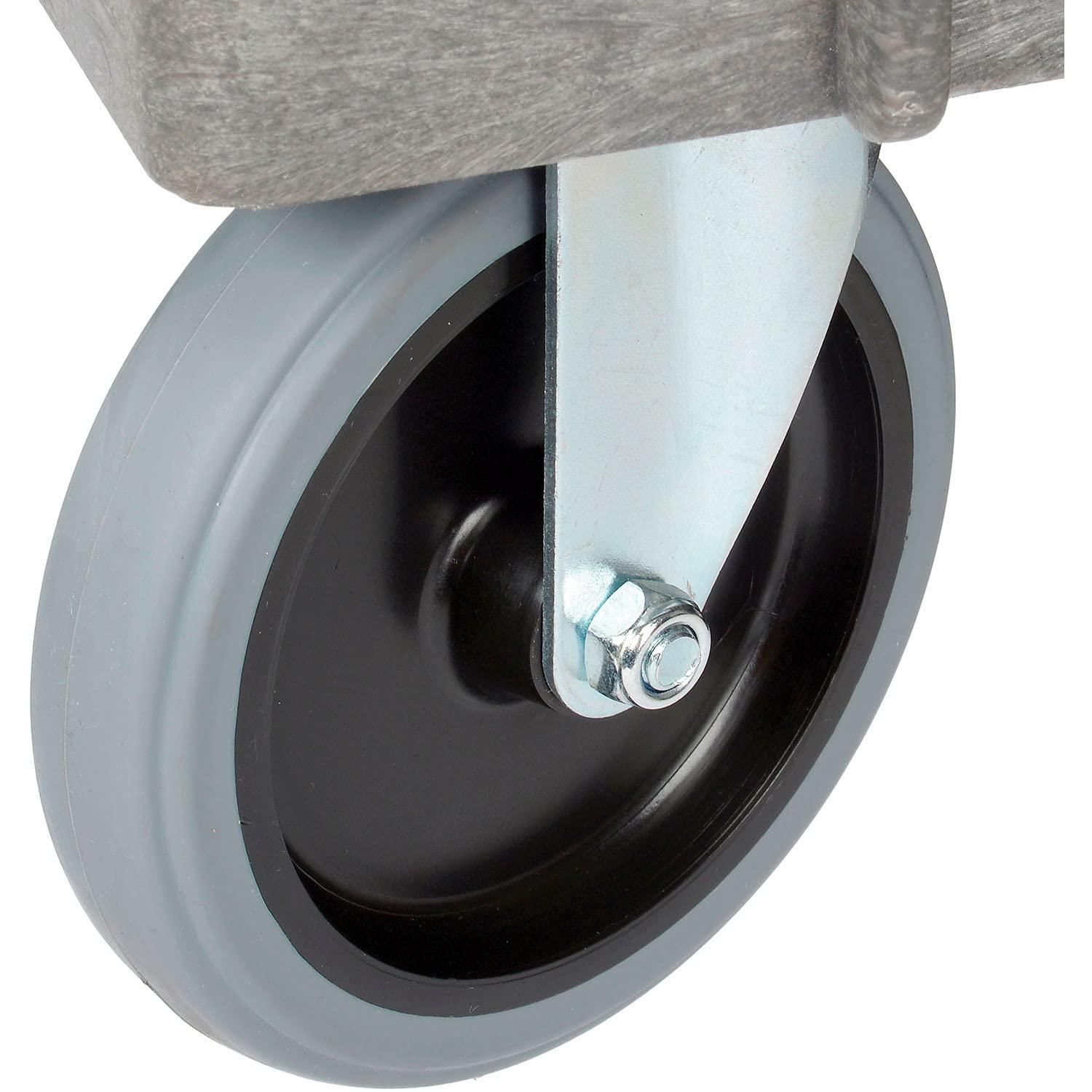 Strength Plastic 2 Flat Shelf Service & Utility Cart, 38 x 17.5, 5 in. Rubber Casters - Gray