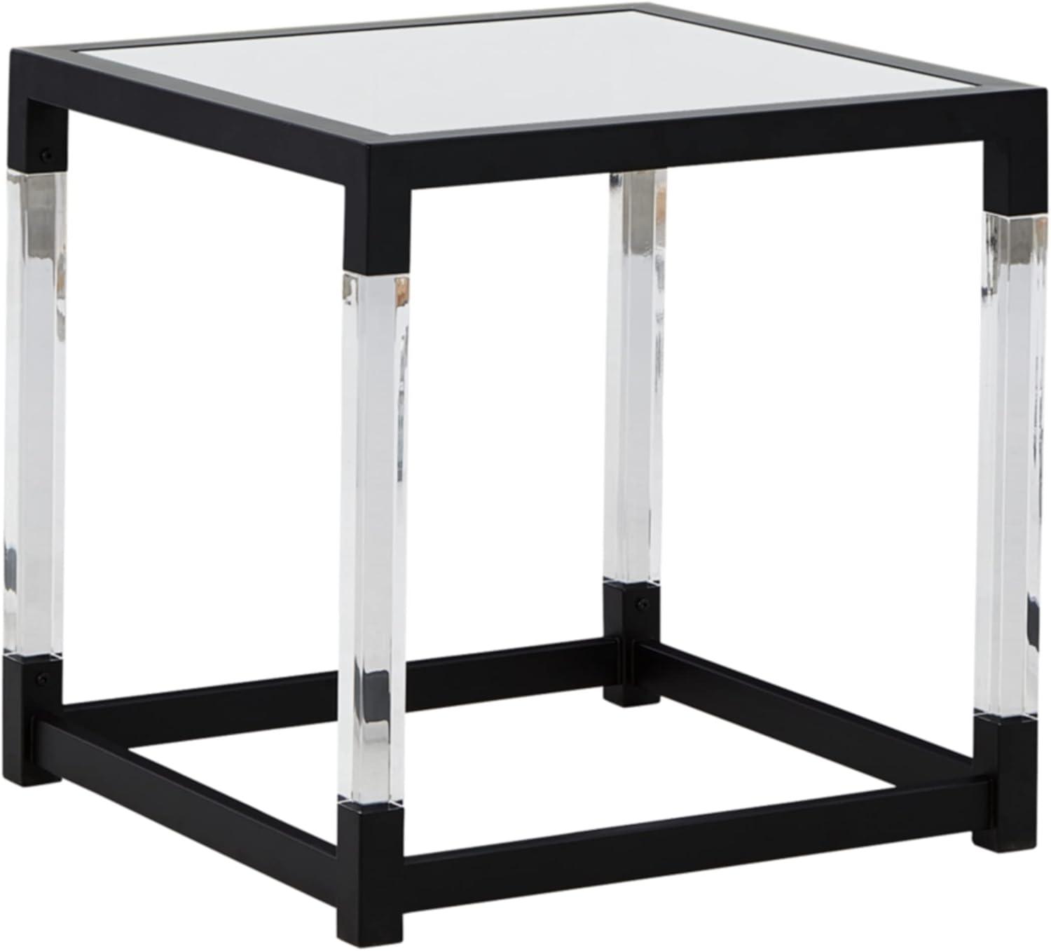 Signature Design by Ashley Contemporary Nallynx End Table  Metallic Gray