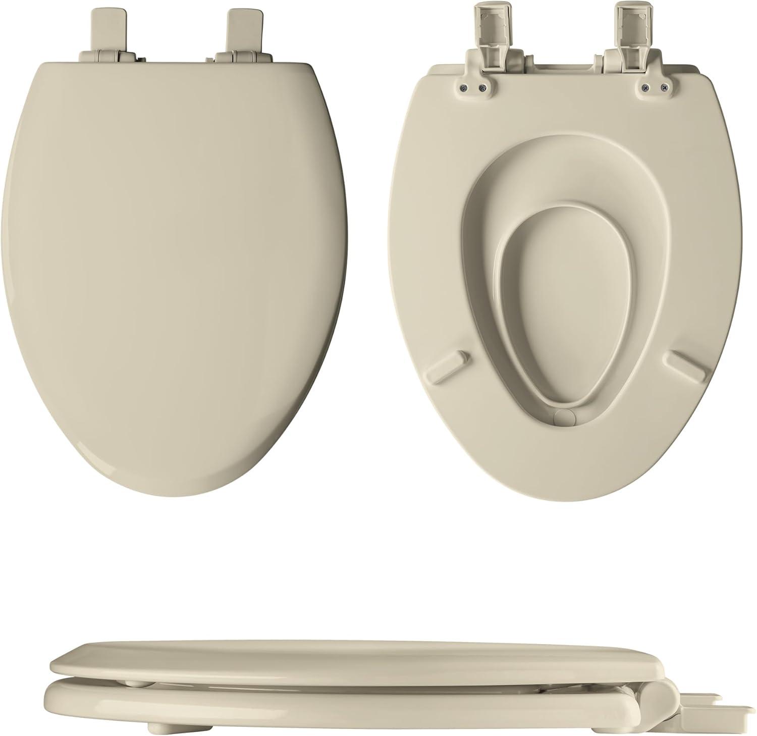Mayfair NextStep2 Toilet Seat with Built-In Toddler Potty Training Seat, Slow Close, Easy Clean, Magnetic Removable Kids Seat, ELONGATED, Bone