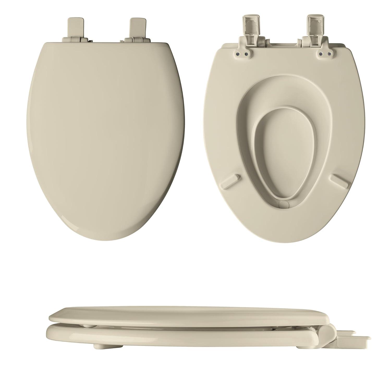 Mayfair NextStep2 Toilet Seat with Built-In Toddler Potty Training Seat, Slow Close, Easy Clean, Magnetic Removable Kids Seat, ELONGATED, Bone