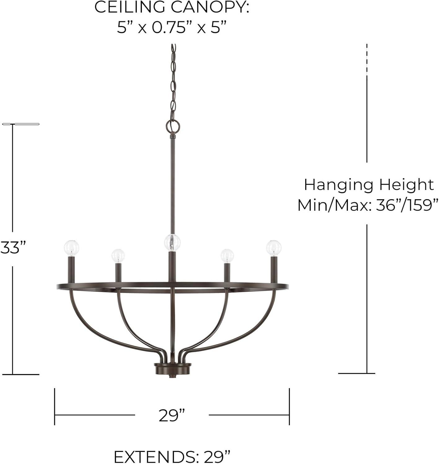 Capital Lighting 428551 Greyson 5 Light 29" Wide Taper Candle Chandelier - Bronze