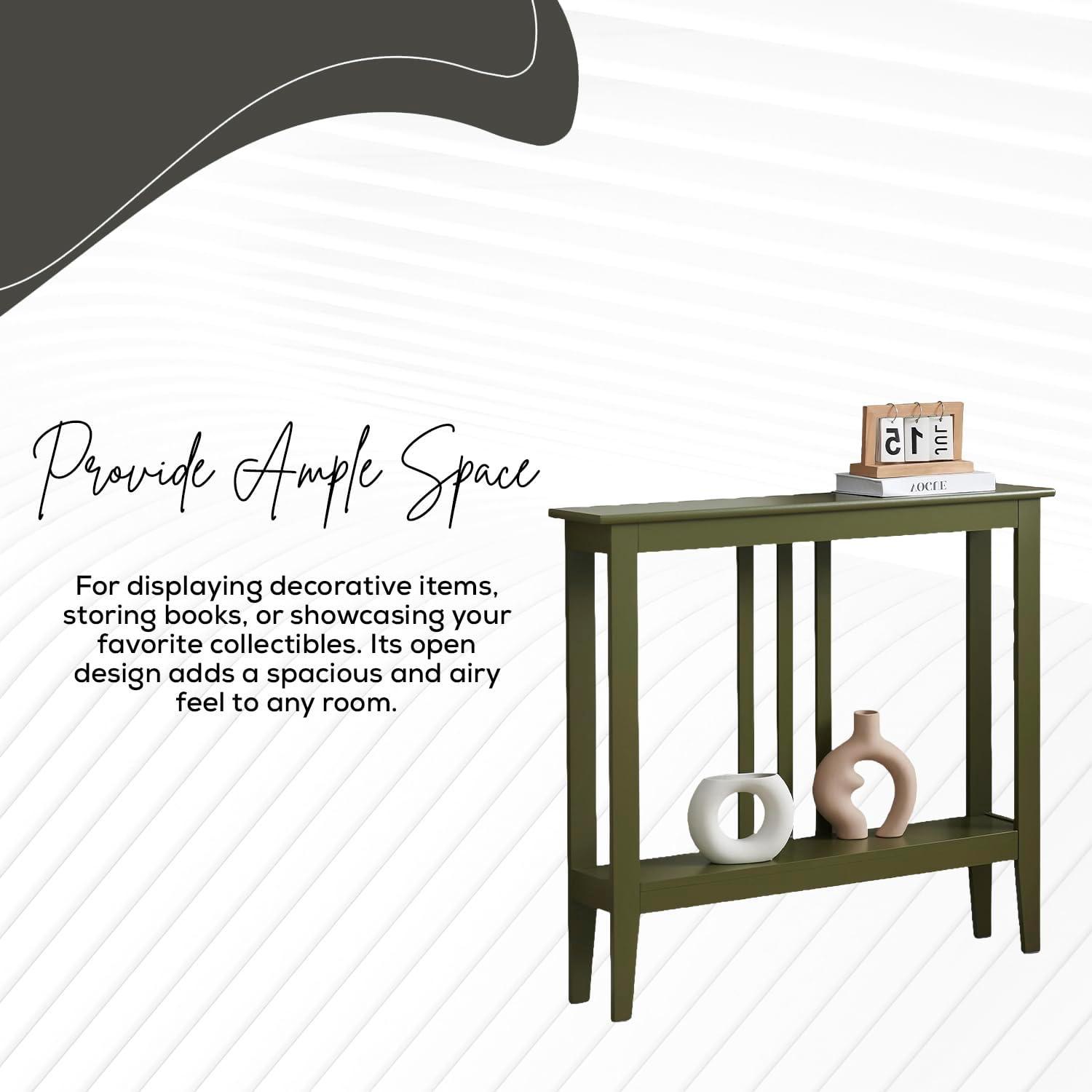 Kings Brand Furniture - Balfour Narrow Console Table with Shelves for Entryway, Hallway, Living Room, or Foyer (Red)