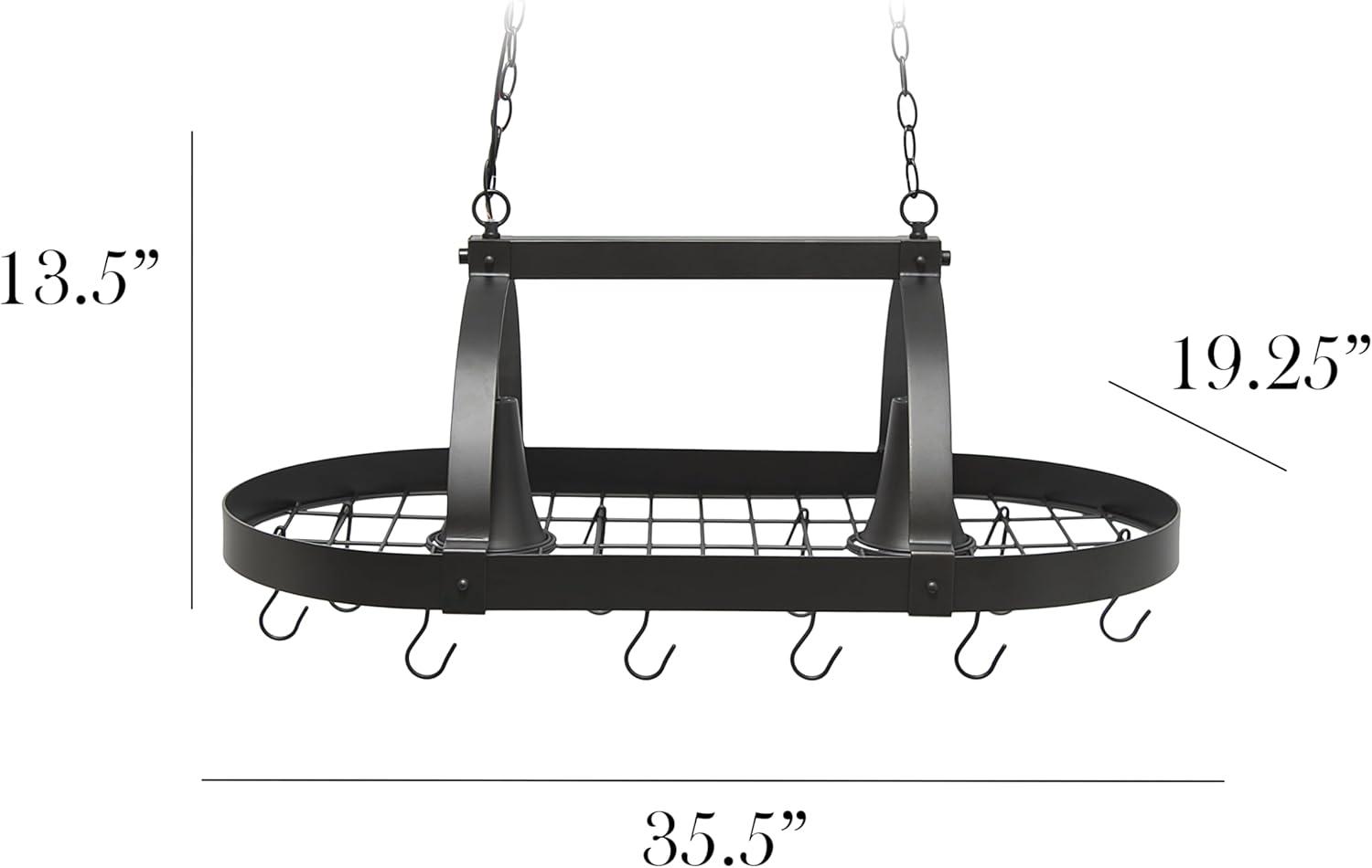 Elegant Designs 2 Light Kitchen Pot Rack with Downlights