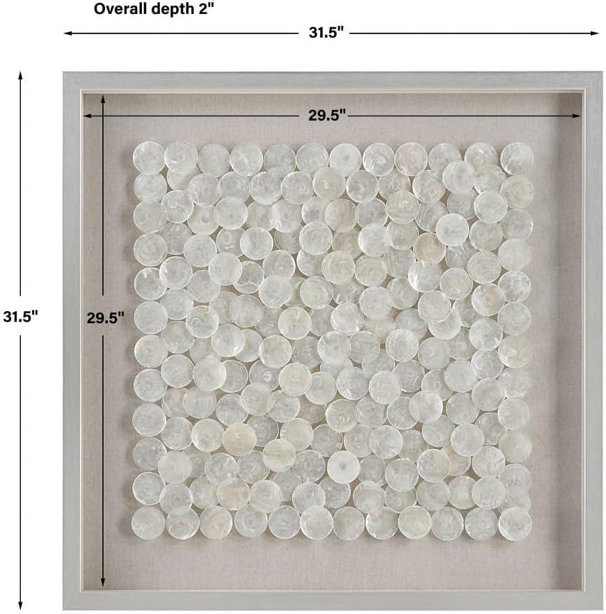 Silver and White Capiz Shell Shadow Box Wall Art