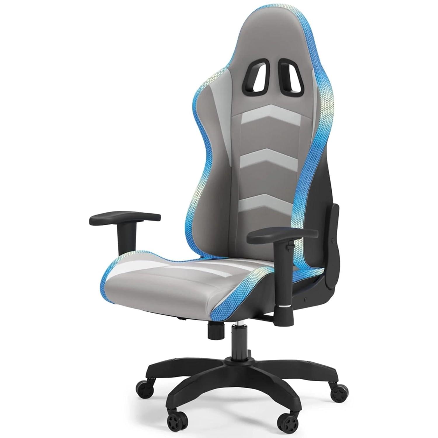 Signature Design by Ashley Contemporary Lynxtyn Home Office Desk Chair White/Gray