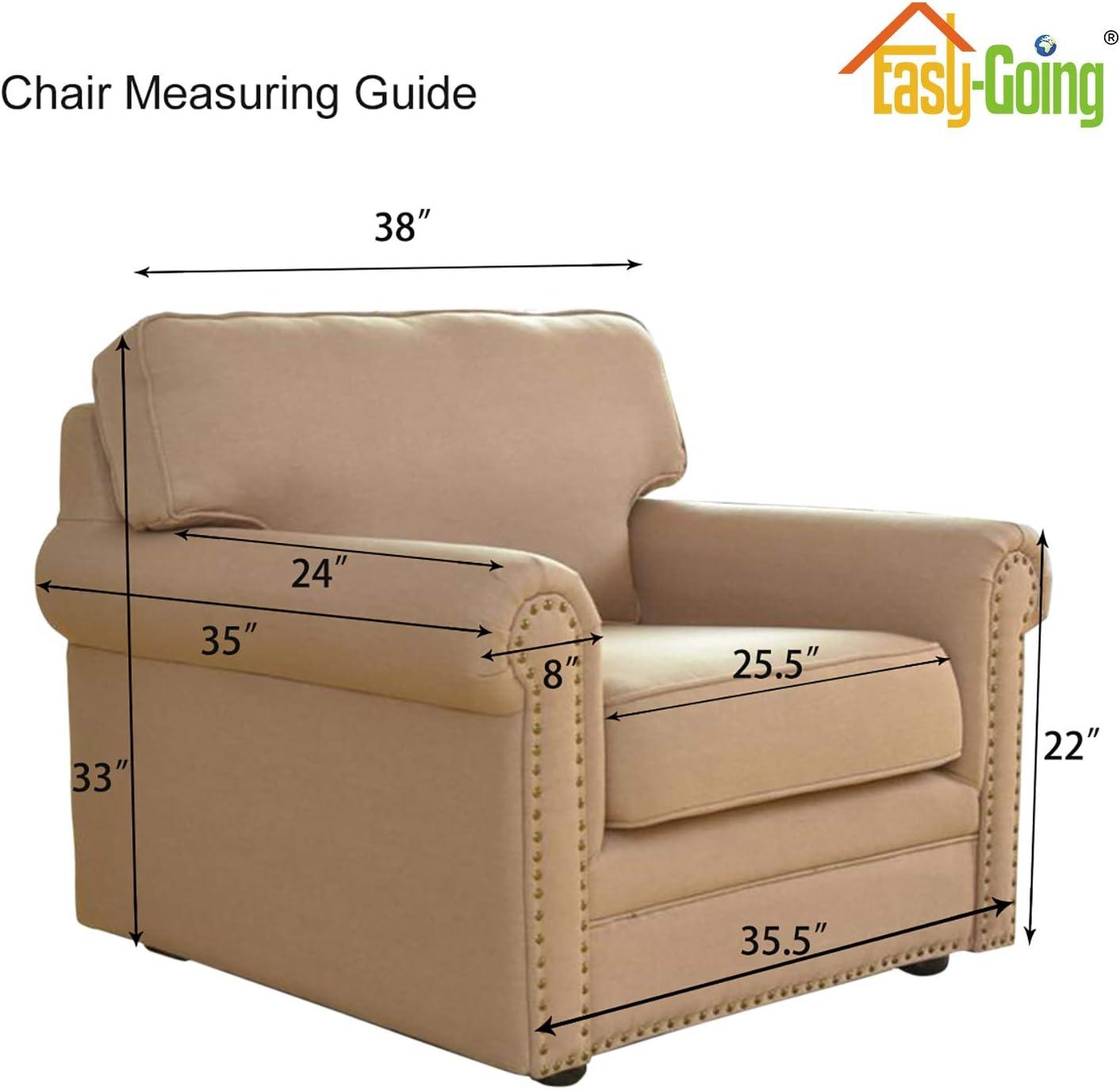 Easy-Going Stretch Chair Sofa Slipcover 1-Piece Couch Sofa Cover Furniture Protector Soft with Elastic Bottom for Kids, Pet. Spandex Jacquard Fabric Small Checks (Chair, Bluestone)