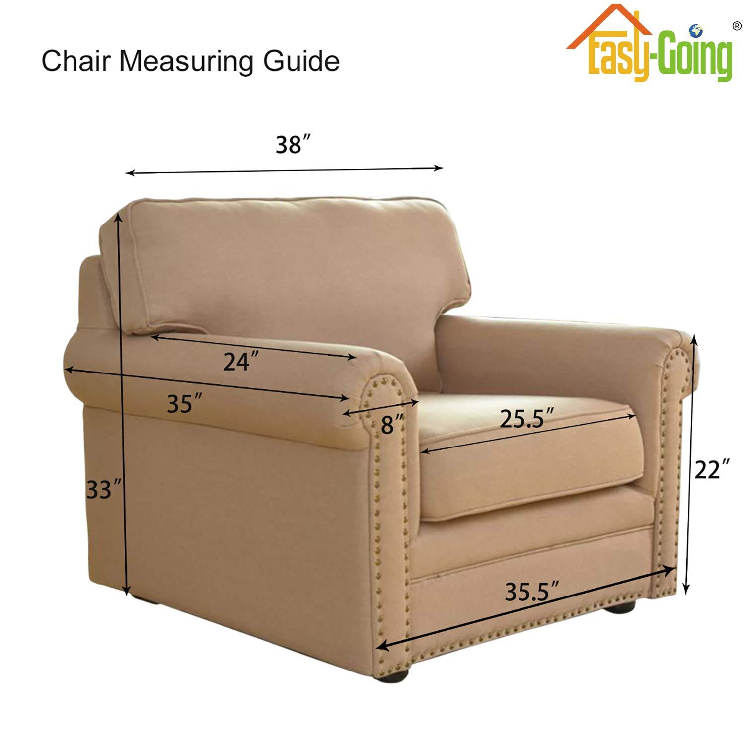 Easy-Going Stretch Chair Sofa Slipcover 1-Piece Couch Sofa Cover Furniture Protector Soft with Elastic Bottom for Kids, Pet. Spandex Jacquard Fabric Small Checks (Chair, Bluestone)