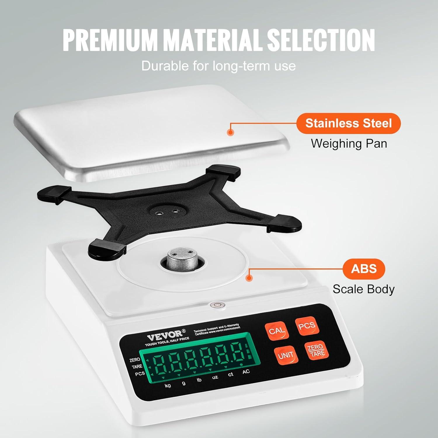 VEVOR 10 kg Capacity Digital Counting Scale with Stainless Steel Pan