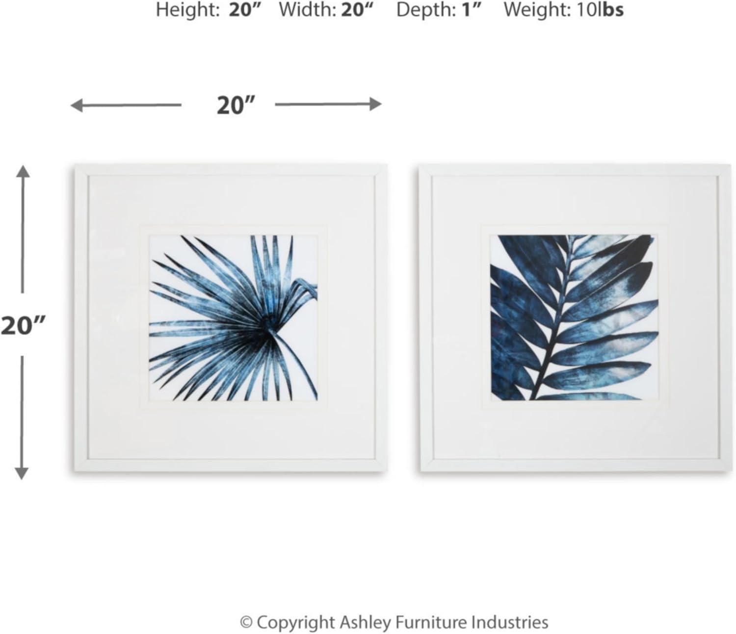 Signature Design by Ashley Contemporary Breelen Wall Art (Set of 2)  Blue/White