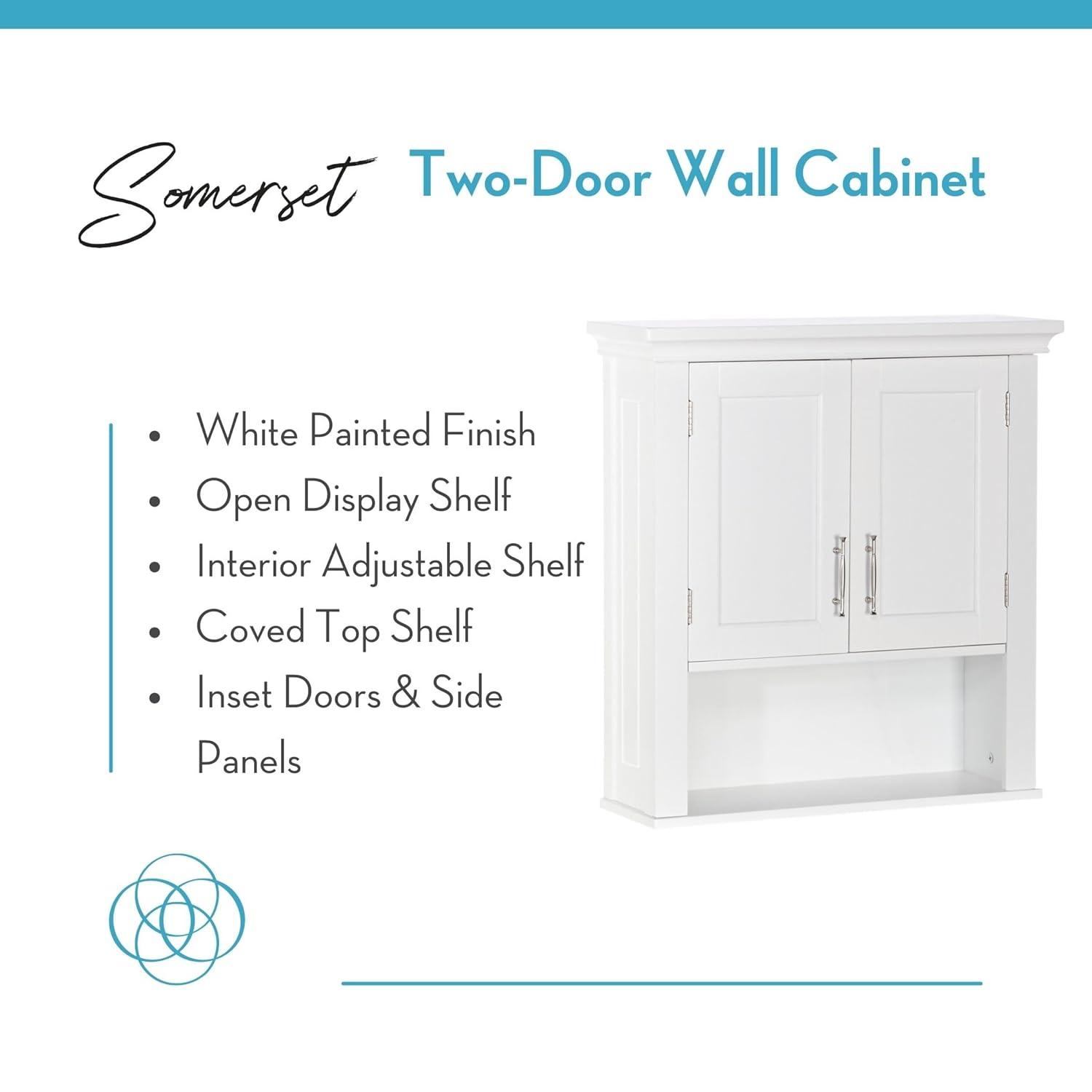 RiverRidge Home RiverRidge Somerset Two-Door Bathroom and Laundry Wall Mount Storage Medicine Cabinet with Open and Adjustable Shelf