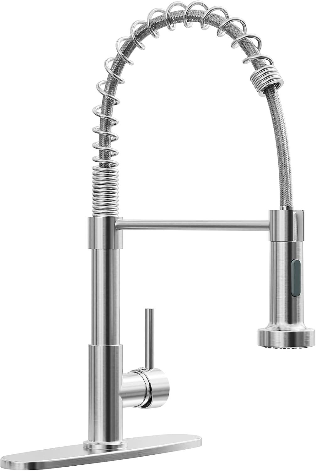 Brushed Nickel Pull-Down Kitchen Faucet with Spray