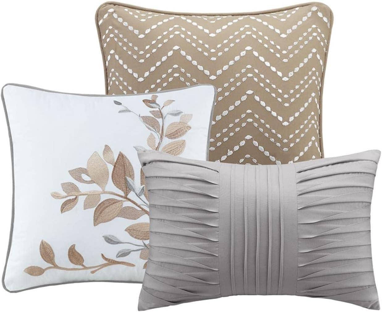 Madison Park Claire Quilt Modern Design - All Season, Breathable Coverlet Lightweight Bedding Set, Matching Shams, Decorative Pillow, King/Cal King (104 in x 92 in), Diamond Neutral 6 Piece