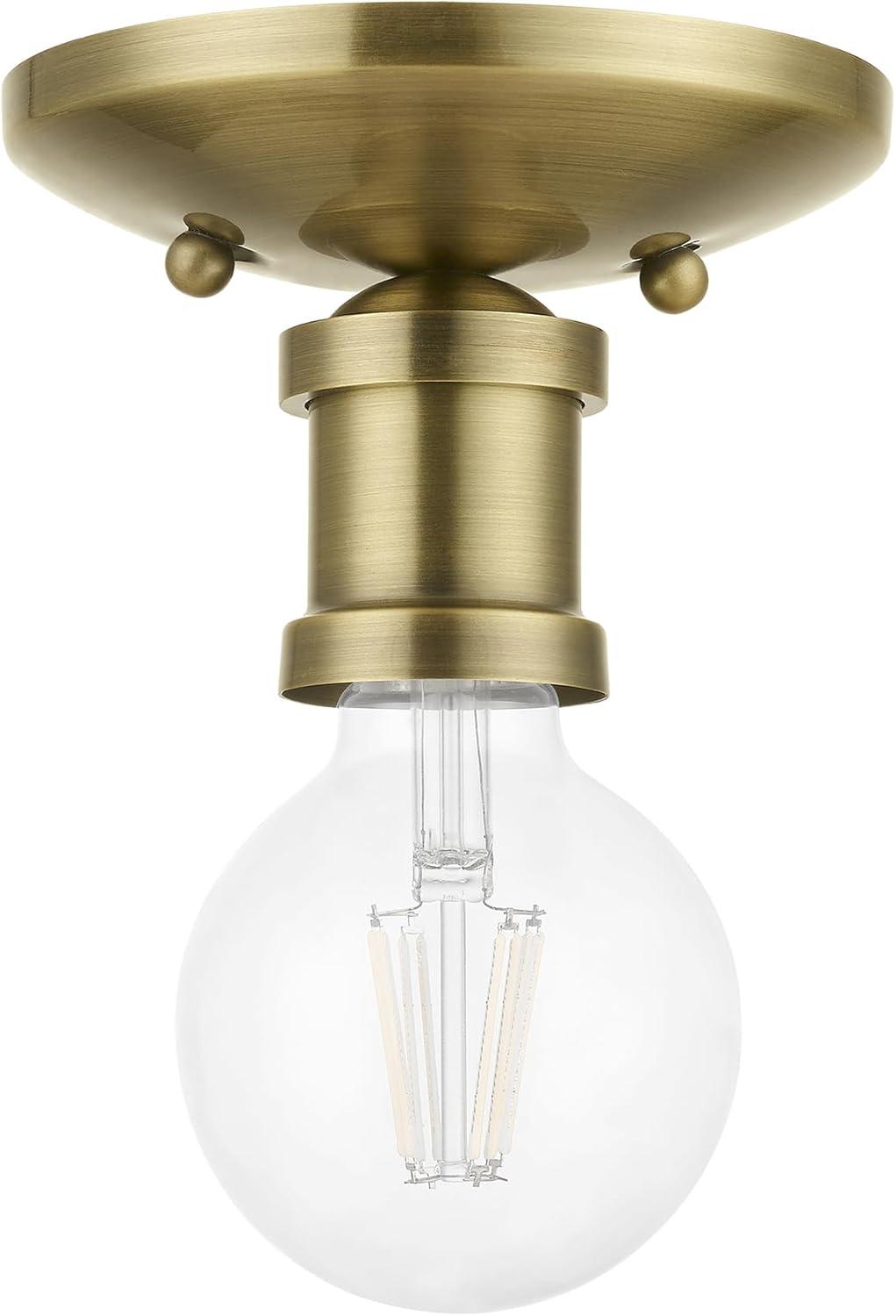 Livex Lighting Lansdale 1 - Light Flush Mount in  Antique Brass