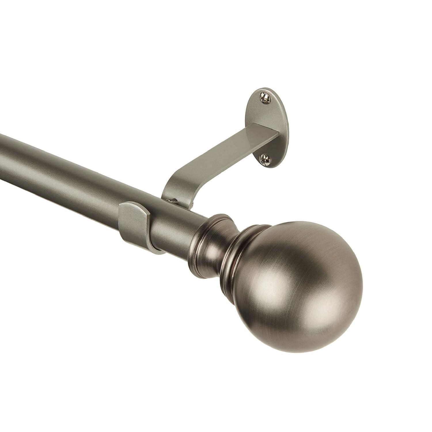 Alcott Hill® Darion Adjustable Single Curtain Rod with Globe Ball Finial