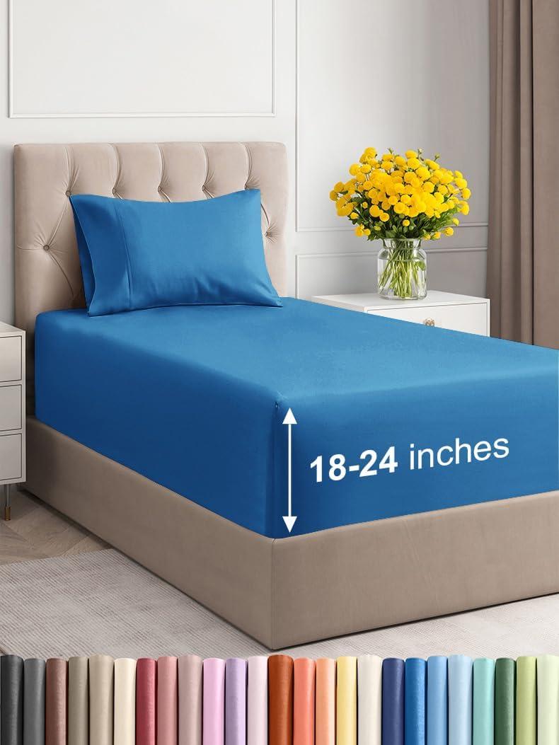 CGK Linens Extra Deep Pocket luxury Sheet Set - Solid Ultra Soft & Cooling Sheet Sets