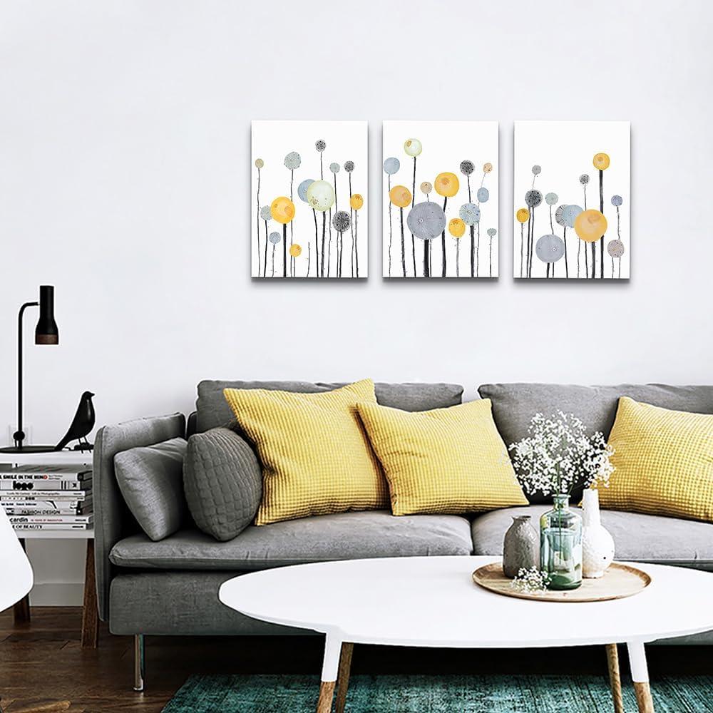 Abstract Dandelion Flowers Watercolor Paintings Canvas Wall Art For Living Room Bedroom Office Wall Decor Modern Wall Pictures Prints Artwork Kitchen Decorations Room Home Decor 3 Piece