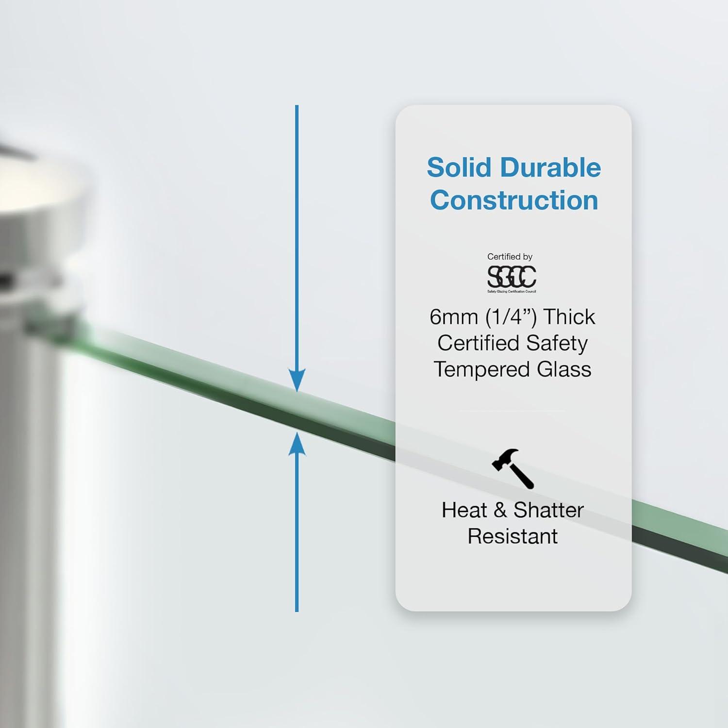 OVE Decors Breeze Premium 33 in. Framed Round Shower Kit w/ Clear Glass, Base