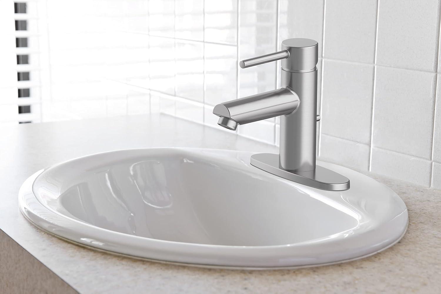 Design House Oval 20" x 17" Single Basin Drop-In Sink, White