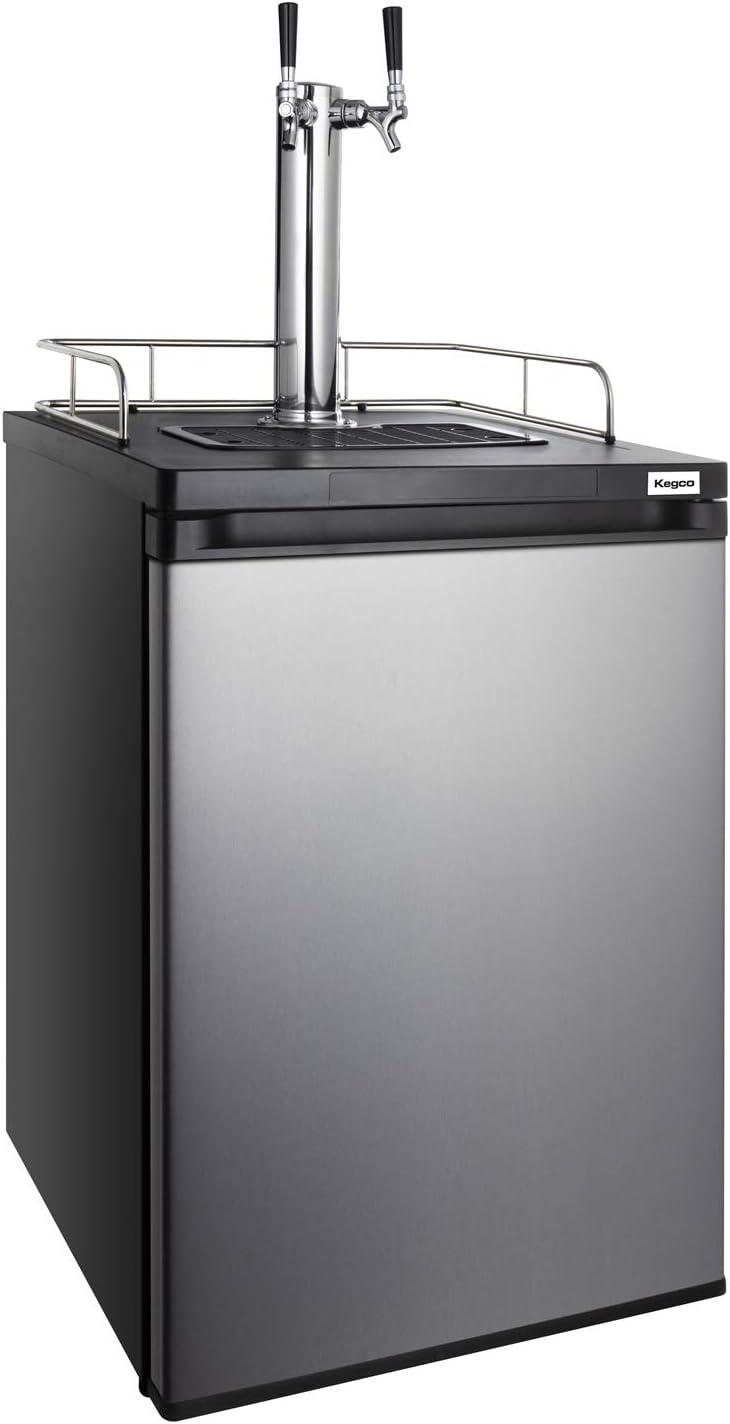Kegco Kegco 5.6 Cubic Feet Dual Tap Freestanding Kegerator with Adjustable Temperature