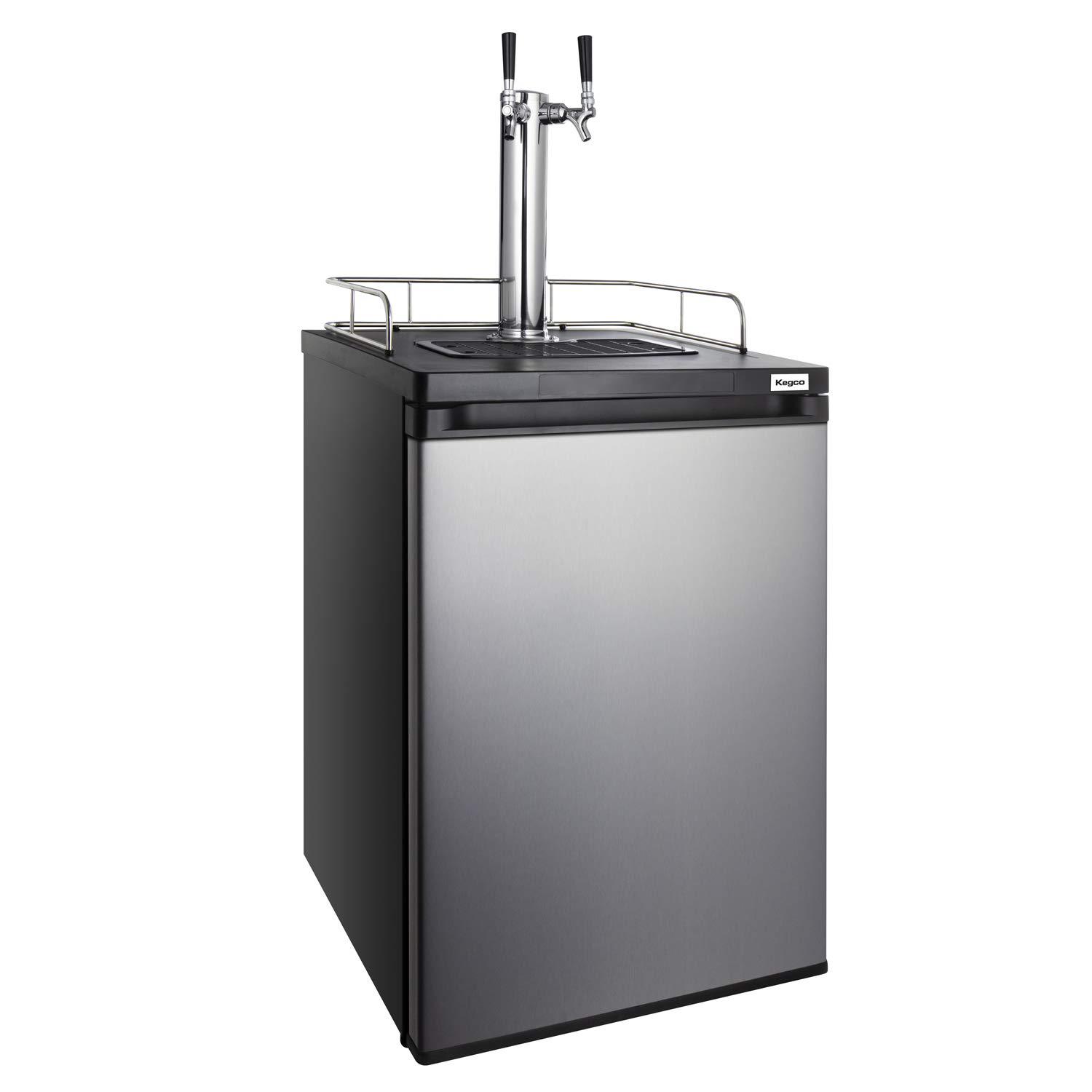 Kegco Kegco 5.6 Cubic Feet Dual Tap Freestanding Kegerator with Adjustable Temperature