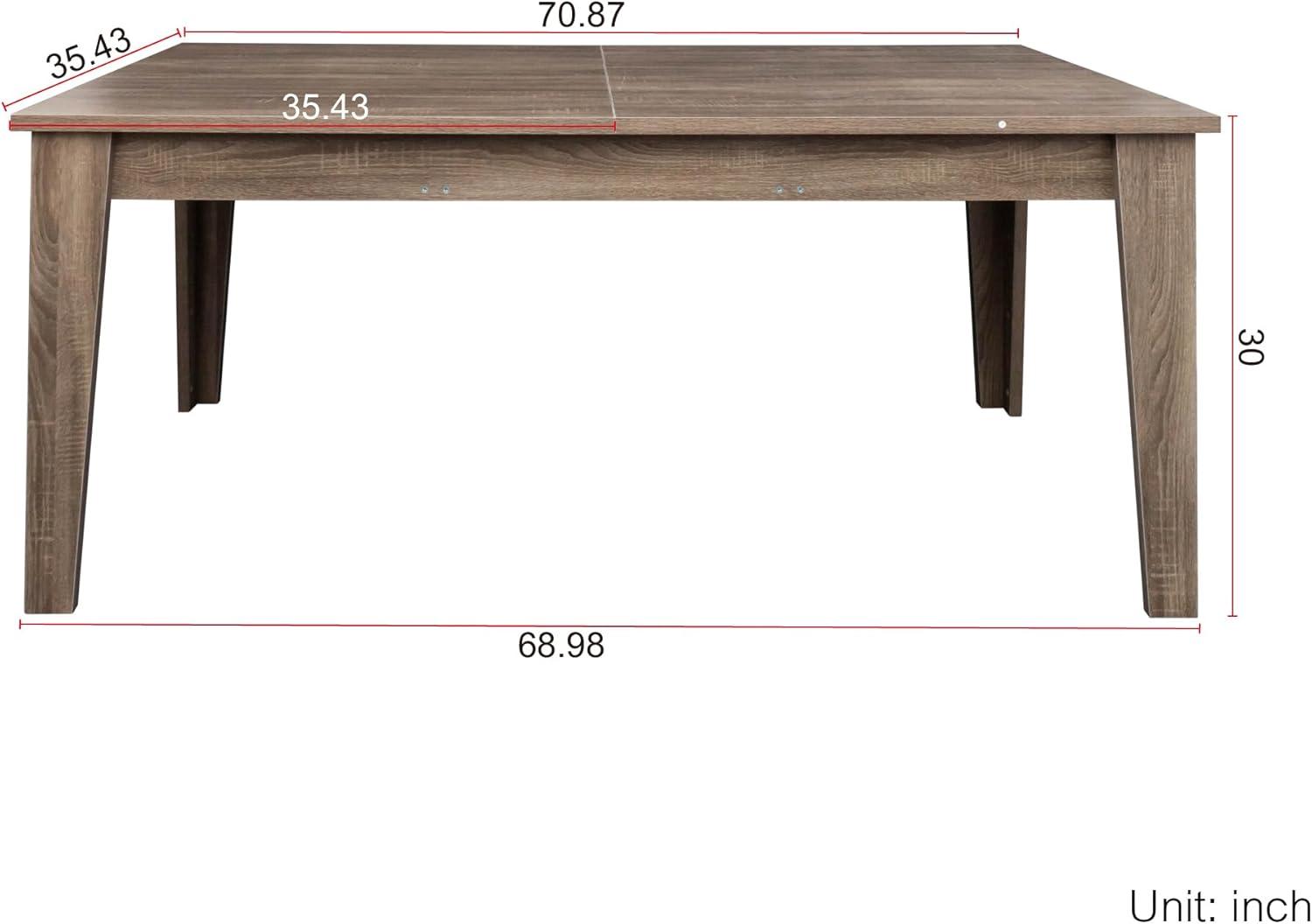 106.3" Wood Expandable Dining Table for 8-12 Person, Modern Extendable Dining Room Table Large Rectangle Dining Table with Leaf Extension Pedestal Dining Table for Dining Room Kitchen Dark Oak