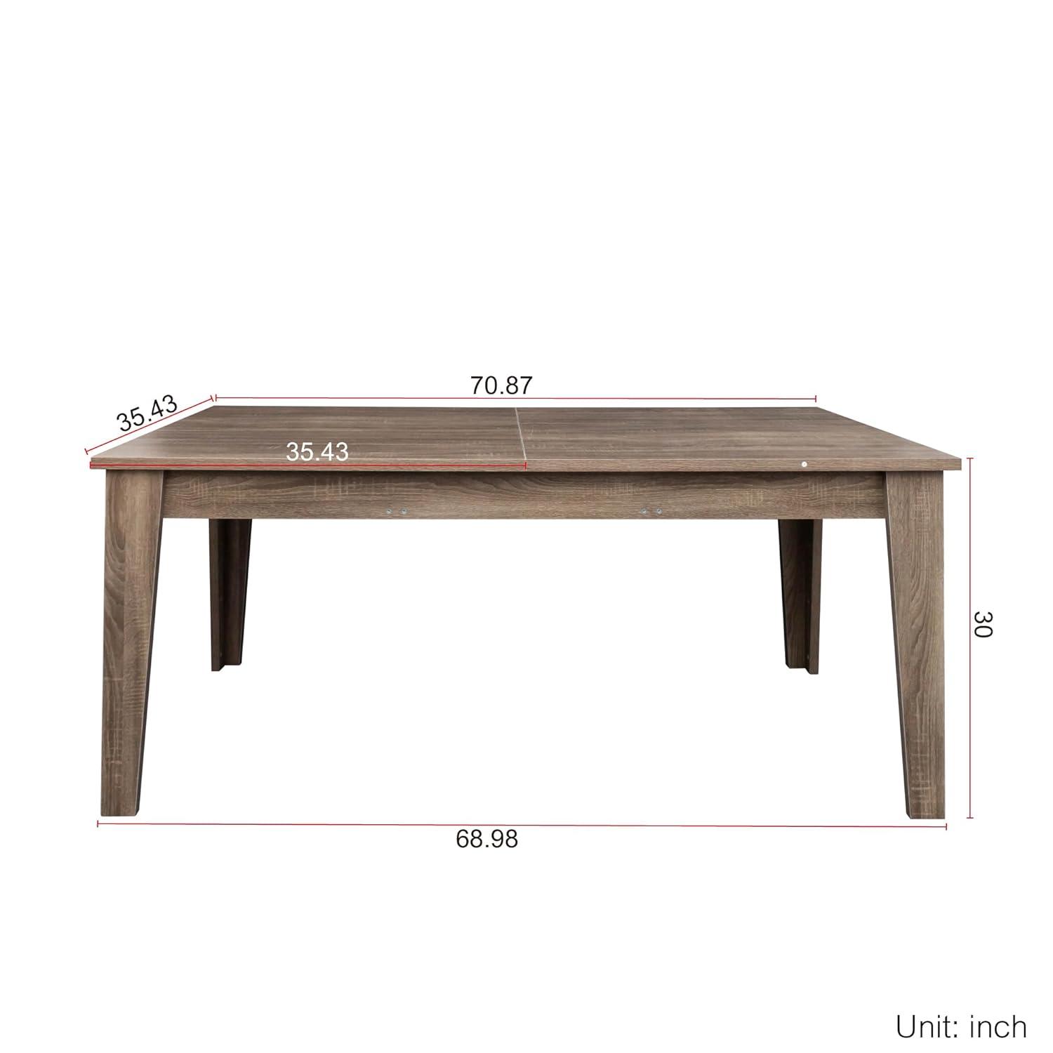 106.3" Wood Expandable Dining Table for 8-12 Person, Modern Extendable Dining Room Table Large Rectangle Dining Table with Leaf Extension Pedestal Dining Table for Dining Room Kitchen Dark Oak