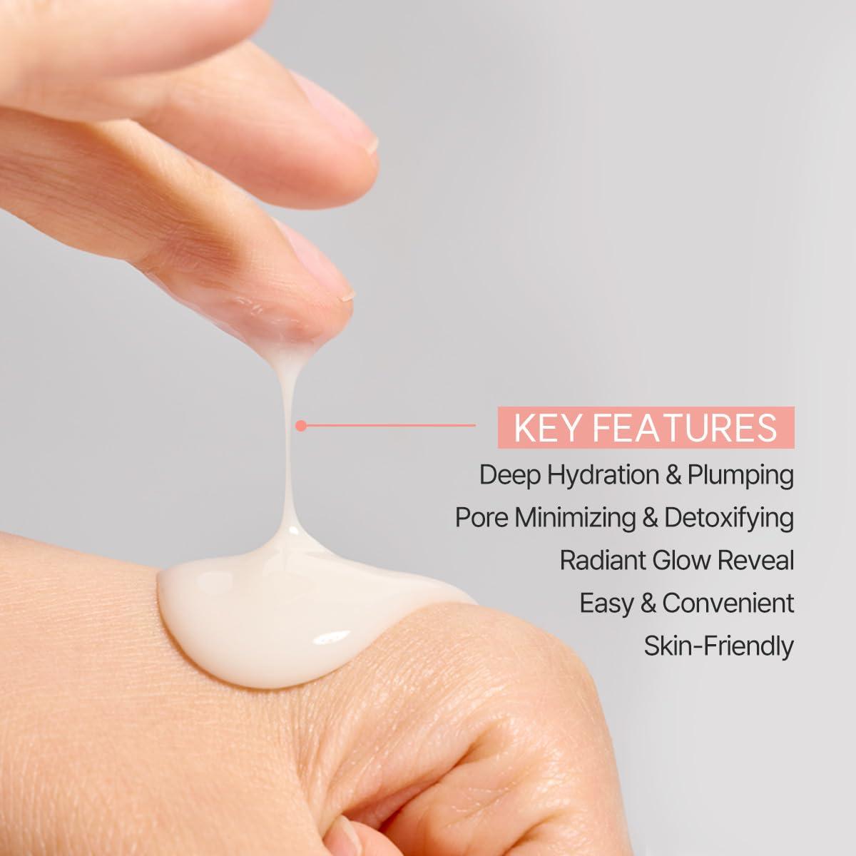 Rose Collagen Wrapping Peel-Off Mask Pack, Facial Mask with Damask Rose Water, Hydrolyzed Collagen & Botanical Fruit Extracts for Hydrated, Glowing Look & Korean Glass Skin (60ml/2.02 fl.oz.) (Pink)