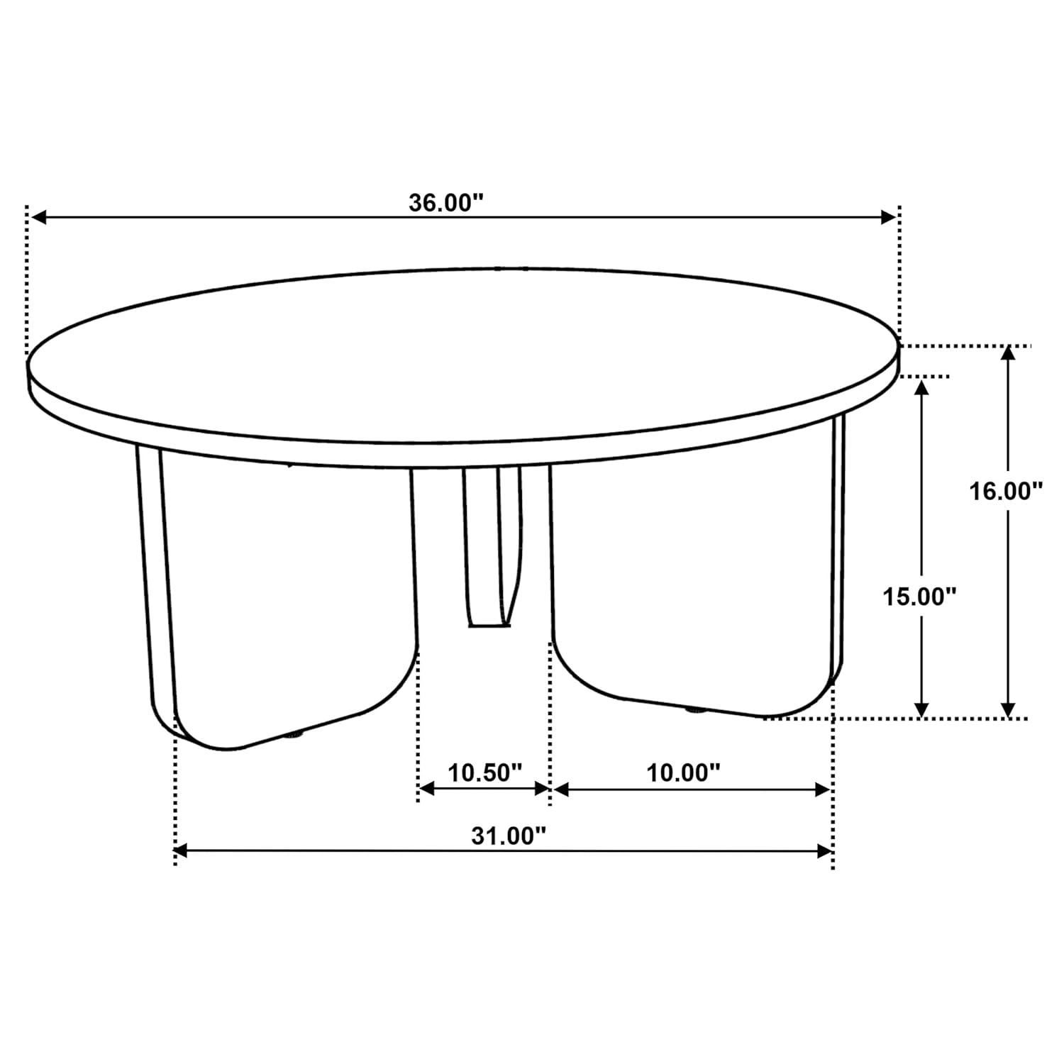 Coaster Dale Mid -Century Modern Round Solid Mango Wood Coffee Table Brown