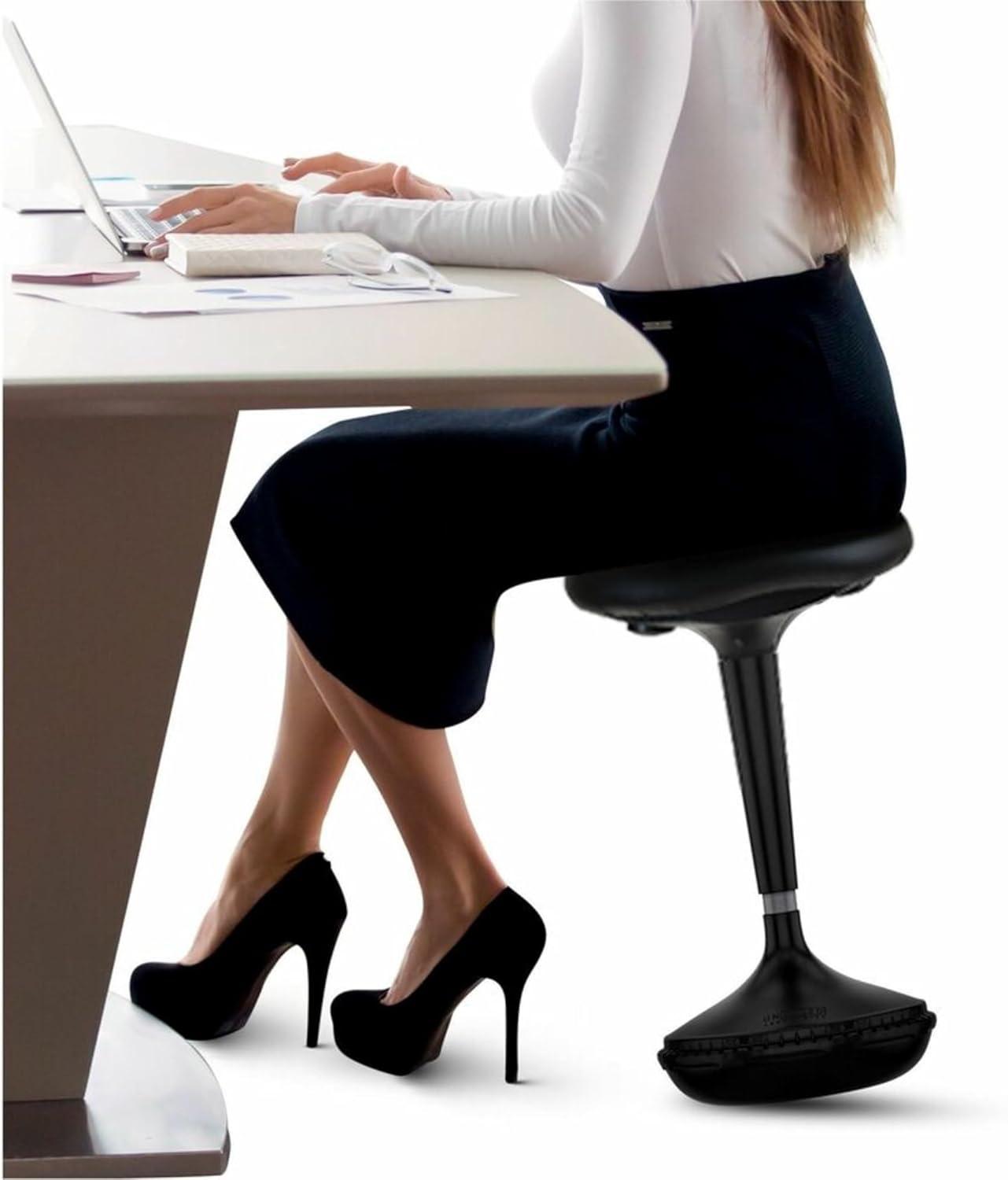 Wobble Standing Desk Office Chair Black Vinyl - Uncaged Ergonomics