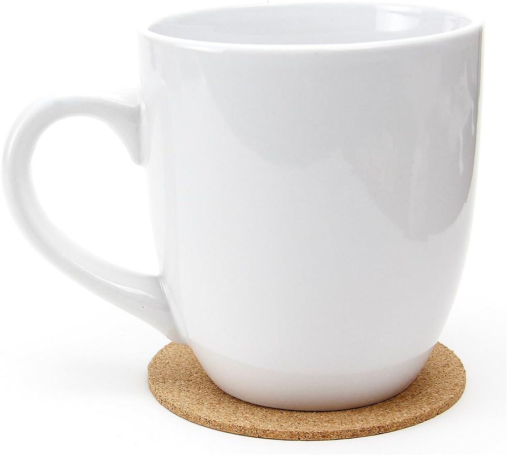 Hygloss 39406 Products Natural Cork Coasters - 3mm Eco Friendly Absorbent Saucers for Coffee, Cups, Wine & Drink Glasses, 4"