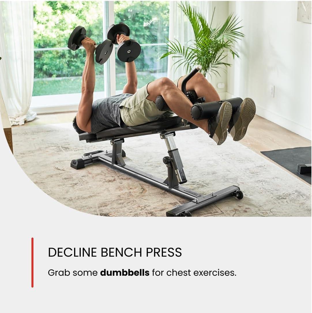 Adjustable Black Steel Decline Sit-Up and Ab Bench