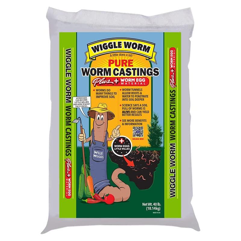 WIGGLE WORM Plus Worm Egg Material Soil Fertilizer For Gardening/Planting, 40 lb