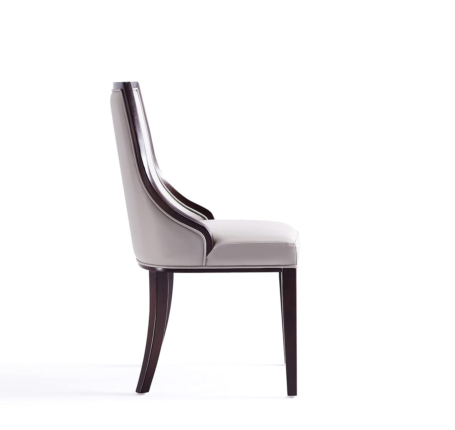 Manhattan Comfort Grand 18.5" Faux Leather Dining Chair in Gray (Set of 4)