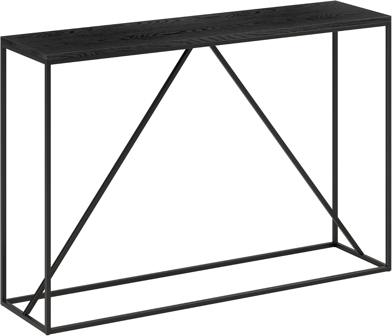 Nia Blackened Bronze & Black Grain 45" Console Table with Metal Frame