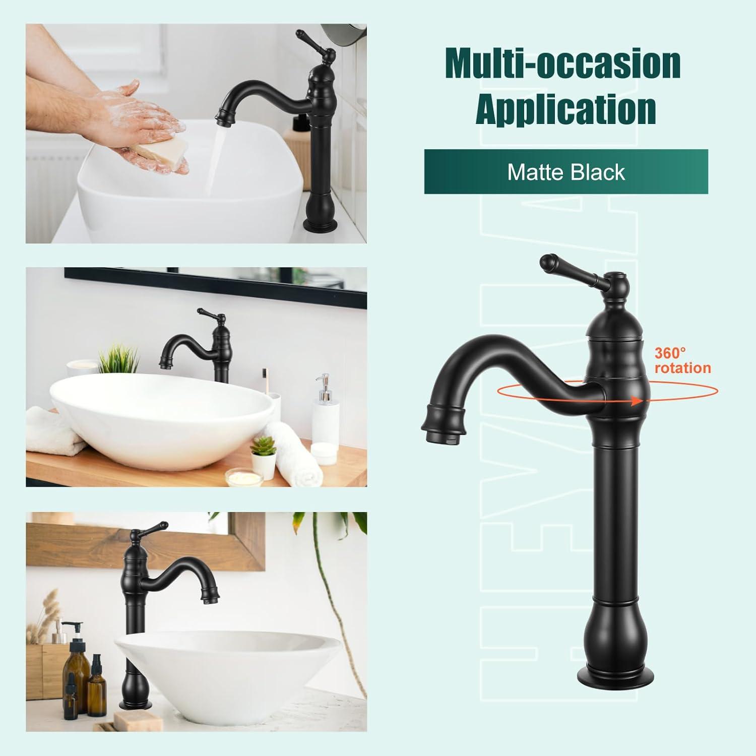 Vessel Sink Faucet Single-handle Bathroom Faucet with Drain Assembly