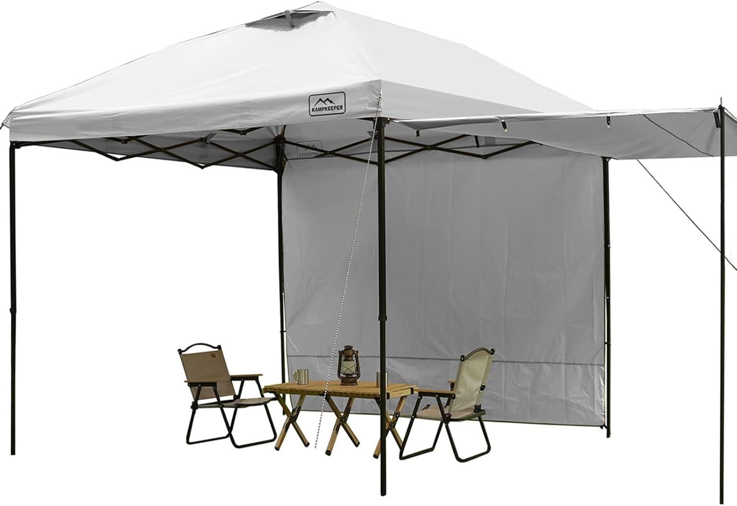 White Adjustable Height 10x10 Outdoor Canopy Tent with Sidewalls