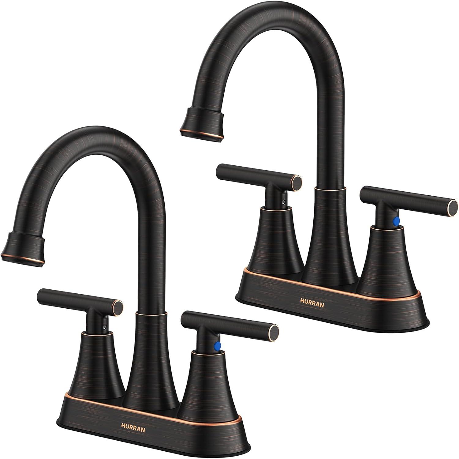 BWE 4 in. Centerset 2-Handle High-Arc Bathroom Faucet