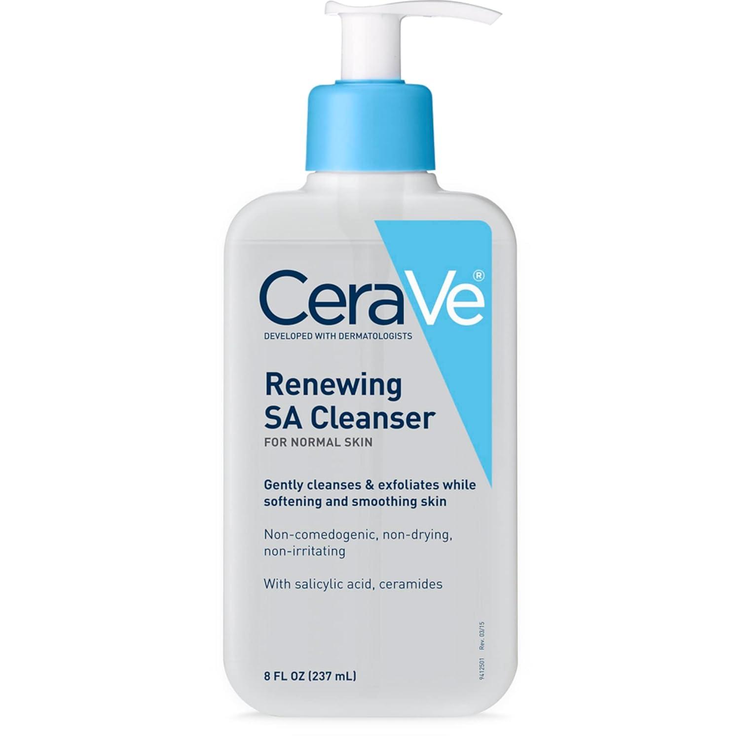 CeraVe SA Face Wash Salicylic Acid Cleanser with Hyaluronic Acid and Niacinamide - 8 fl oz