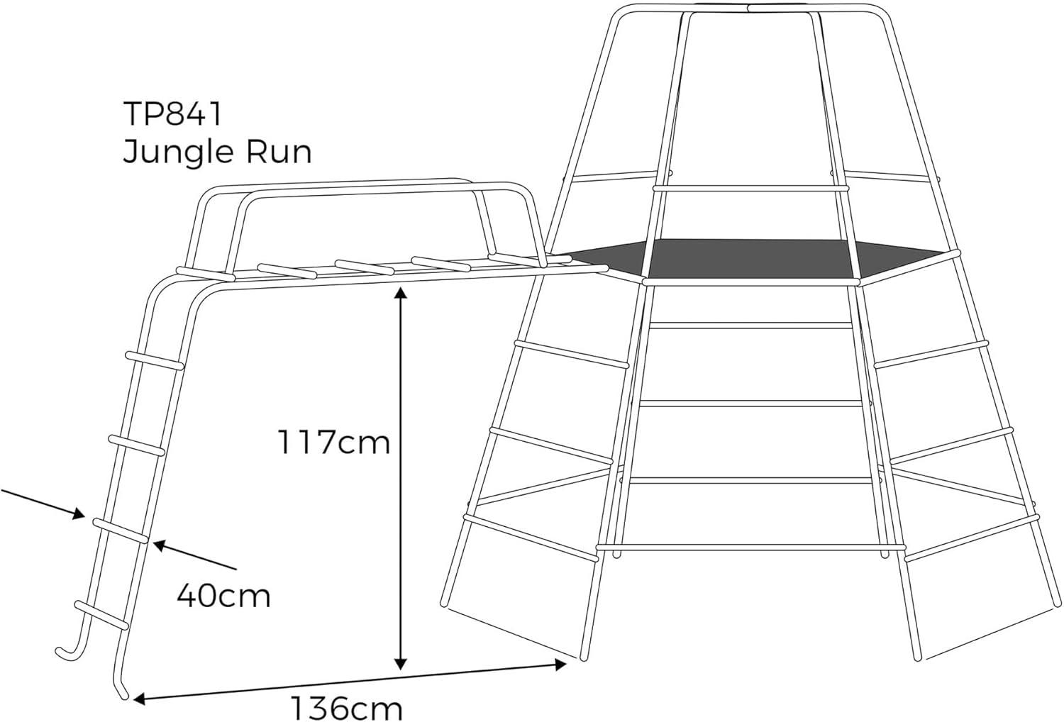 TP Toys Playground Monkey Bars Metal Frame 54”