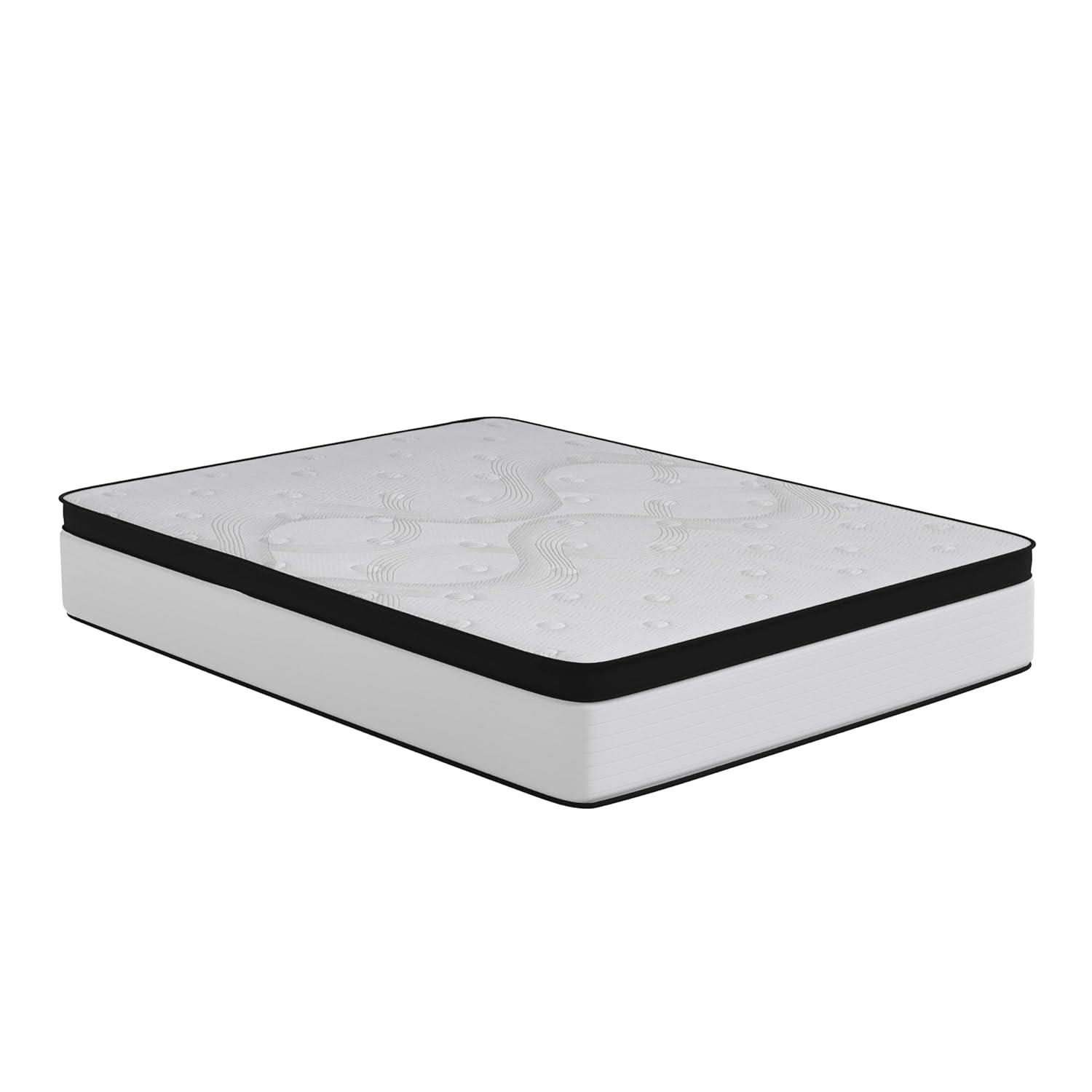 Merrick Lane 12 Inch Extra Firm Twin Hybrid Pocket Spring & CertiPUR-US Certified Foam Mattress in a Box